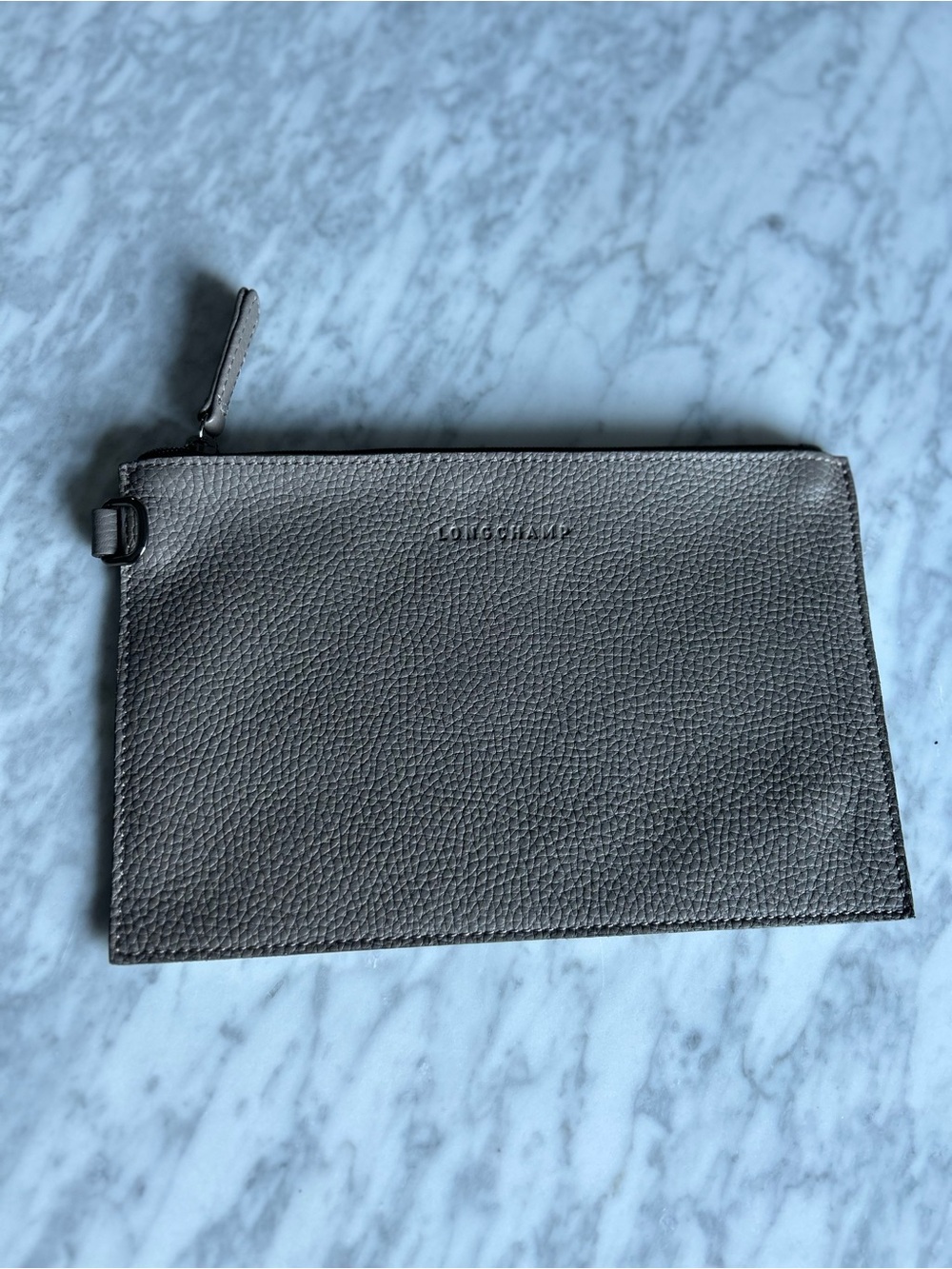 Longchamp Le Foulonné Leather Pouch - Taupe Neutral
